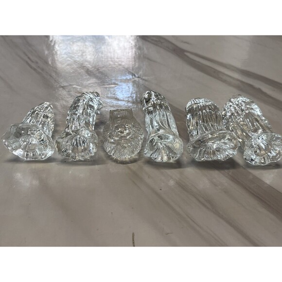 Vintage 6 Piece Nativity Set Clear Glass World Bazaars 2.5"-3.5" Tall - Picture 6 of 7